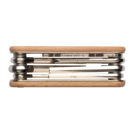 Kerékpár szerszámkészlet fa burkolatban