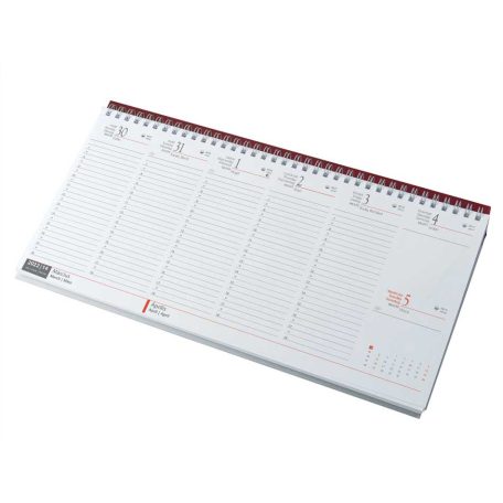 Fekvő asztali naptár fehér papírral