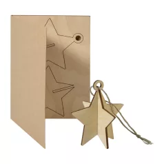 FestiCard Kraft karácsonyi képeslap, csillag