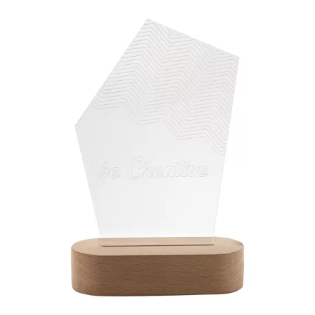 Woodify LED-es trófea, ötszög