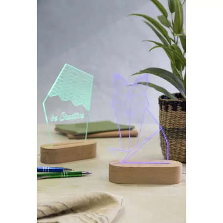 Woodify LED-es trófea, ötszög