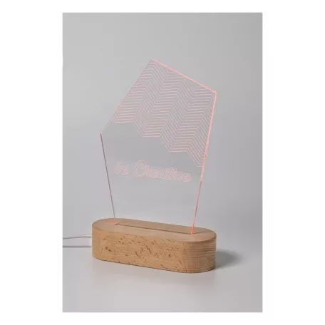 Woodify LED-es trófea, ötszög