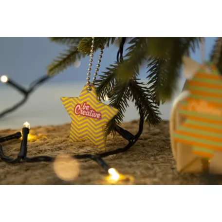 CreaFelt Key Xmas egyedi karácsonyi kulcstartó, csillag