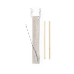 Piltu bambusz szívószál készlet