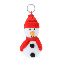 Velin karácsonyi plüss kulcstartó, hóember
