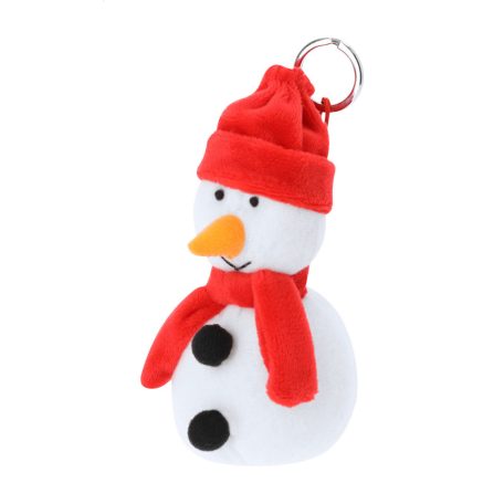 Velin karácsonyi plüss kulcstartó, hóember