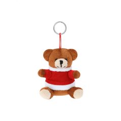 Velin karácsonyi plüss kulcstartó, maci