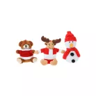 Velin karácsonyi plüss kulcstartó, maci