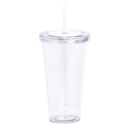 Trinox műanyag pohár, szívószállal