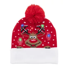 Norrsken karácsonyi LED-es téli sapka, rénszarvas