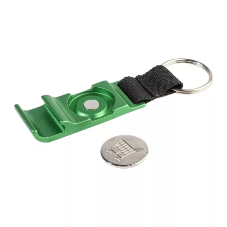 OpenCart üvegnyitós kulcstartó bevásárlókocsi érmével