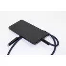 HolCharge 60 W-os RPET mobiltartós nyakpánt kábellel