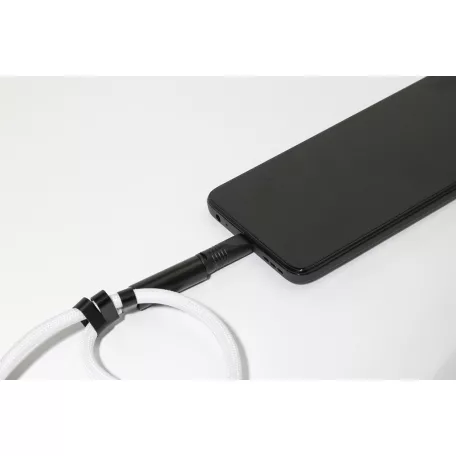 CuffCharge 60 W-os RPET mobiltartós csuklópánt kábellel