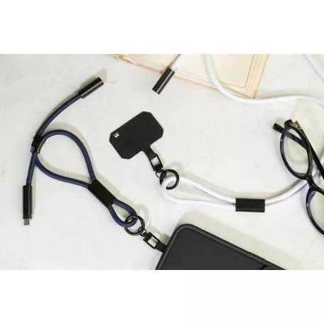 CuffCharge 60 W-os RPET mobiltartós csuklópánt kábellel