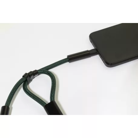 CuffCharge 60 W-os RPET mobiltartós csuklópánt kábellel