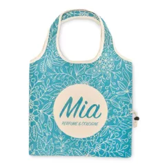 Összecsukható egyedi pamut bevásárlótáska tokkal