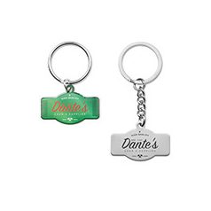 Rozsdamentes acél kulcstartó műgyanta bevonattal