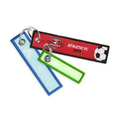 Szövött címkés kulcstartó