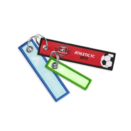 Szövött címkés kulcstartó