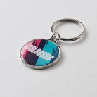 Kerek, vas kulcstartó műgyanta bevonattal