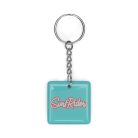 Négyzet alakú, előre programozott NFC kulcstartó műgyantával