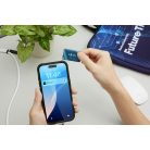 Téglalap alakú, előre programozott NFC kulcstartó műgyantával