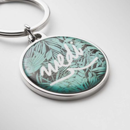 Kerek, vas NFC kulcstartó műgyanta bevonattal