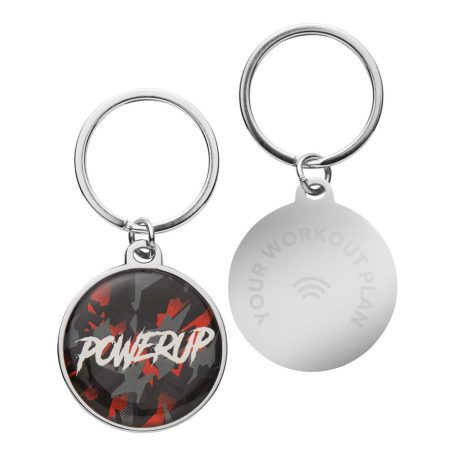 Kerek, vas NFC kulcstartó műgyanta bevonattal