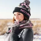 Jacquard mandzsettás kötött sapka