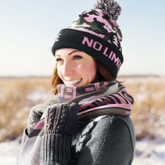 Jacquard mandzsettás kötött sapka