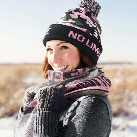 Jacquard mandzsettás kötött sapka