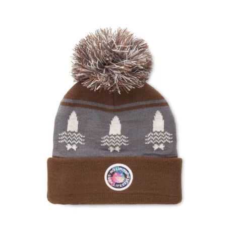 Jacquard mandzsettás kötött sapka