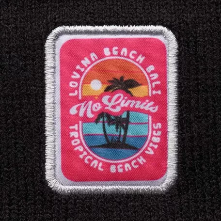 Jacquard mandzsettás kötött sapka