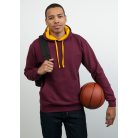 Just Hoods AWJH003 unisex pulóver kontrasztos kapucnival