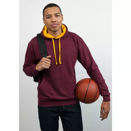 Just Hoods AWJH003 unisex pulóver kontrasztos kapucnival