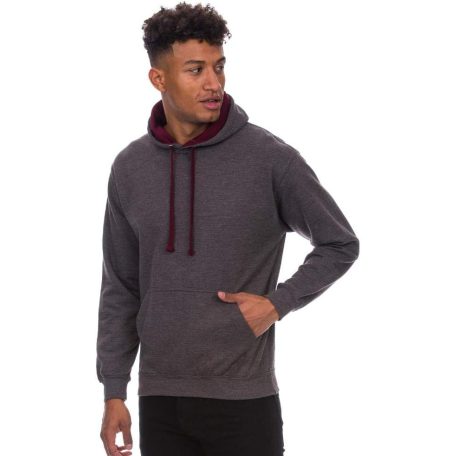 Just Hoods AWJH003 unisex pulóver kontrasztos kapucnival