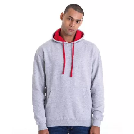Just Hoods AWJH003 unisex pulóver kontrasztos kapucnival