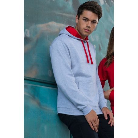 Just Hoods AWJH003 unisex pulóver kontrasztos kapucnival