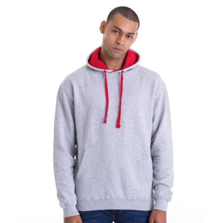 Just Hoods AWJH003 unisex pulóver kontrasztos kapucnival