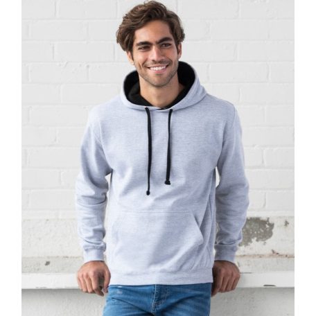 Just Hoods AWJH003 unisex pulóver kontrasztos kapucnival