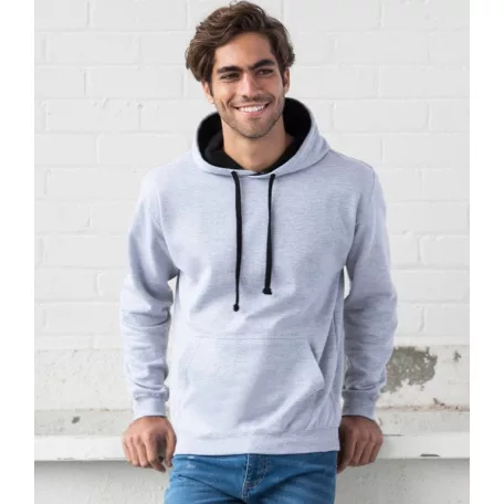 Just Hoods AWJH003 unisex pulóver kontrasztos kapucnival