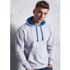 Just Hoods AWJH003 unisex pulóver kontrasztos kapucnival