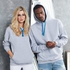 Just Hoods AWJH003 unisex pulóver kontrasztos kapucnival