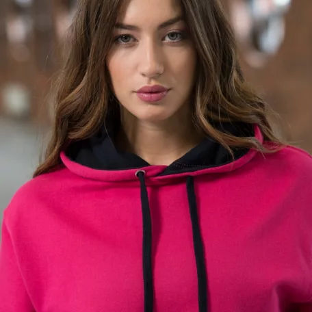 Just Hoods AWJH003 unisex pulóver kontrasztos kapucnival