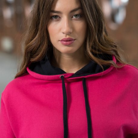 Just Hoods AWJH003 unisex pulóver kontrasztos kapucnival