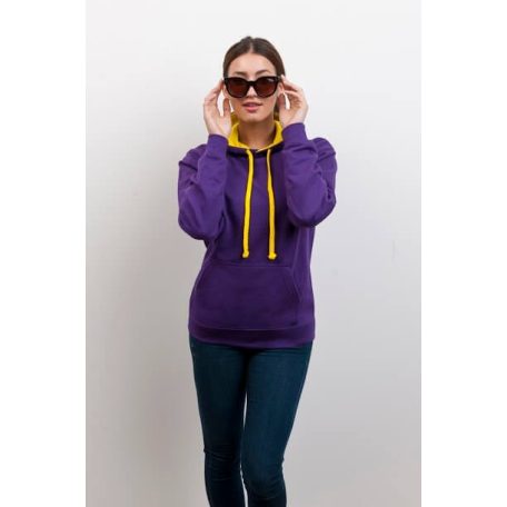 Just Hoods AWJH003 unisex pulóver kontrasztos kapucnival