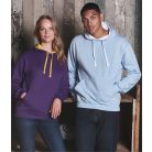 Just Hoods AWJH003 unisex pulóver kontrasztos kapucnival