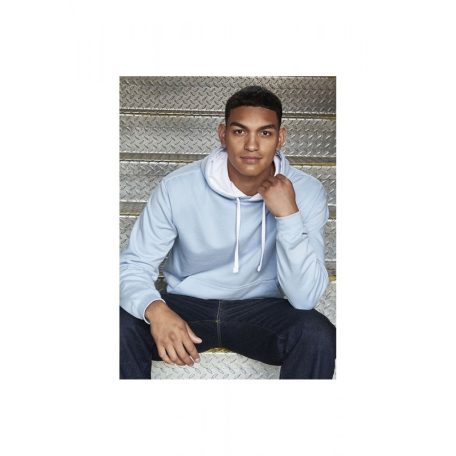 Just Hoods AWJH003 unisex pulóver kontrasztos kapucnival