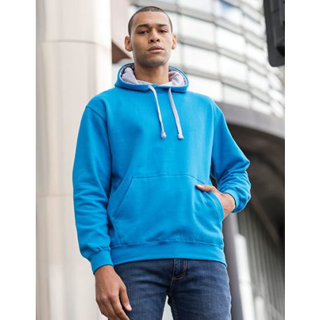 Just Hoods AWJH003 unisex pulóver kontrasztos kapucnival