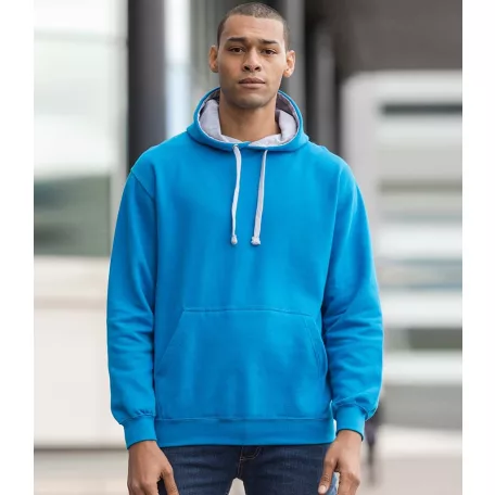 Just Hoods AWJH003 unisex pulóver kontrasztos kapucnival